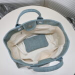 Chanel new beach bag denim bag Blue with little wallet size: 48*38*30*14cm - Image 8