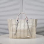 Chanel new beach bag denim bag White with little wallet size: 48*38*30*14cm - Image 4
