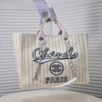 Chanel new beach bag denim bag White with little wallet size: 48*38*30*14cm - Image 2