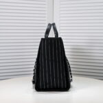 Chanel new beach bag denim bag Black with little wallet size: 48*38*30*14cm - Image 3