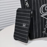 Chanel new beach bag denim bag Black with little wallet size: 48*38*30*14cm - Image 7