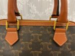 CELINE Leather Boston bag TRIOMPHE CANVAS yellowish-brown 3116 Size:19.5*14*7.5 cm - Image 4