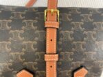 CELINE Leather Boston bag TRIOMPHE CANVAS yellowish-brown 3116 Size:19.5*14*7.5 cm - Image 7