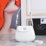 Prada hobo cleo Patent leather 611 white size:22*13cm