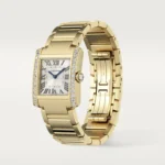 Cartier / TANK FRANÇAISE WATCH Tank Française watch, medium model, quartz movement. Case and faceted crown in 18K yellow gold (750/1000)Ref. WJTA0040 - Image 4