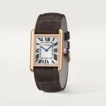 Cartier / TANK LOUIS CARTIER WATCH Tank Louis Cartier watch, large model, Manufacture mechanical movement with manual winding, caliber 1917MC. Case in rose gold 750/1000,  Ref. WGTA0011 - Image 3