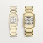 Cartier / TANK FRANÇAISE WATCH Tank Française watch, medium model, quartz movement. Case and faceted crown in 18K yellow gold (750/1000)Ref. WJTA0040 - Image 9