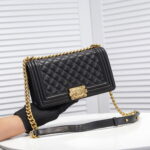 Chanel Lamb skin chain crossbody bag with gold hardware size: 25*15*9cm - Image 2