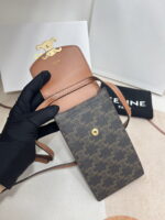 CELINE Mobile phone bag with leather strap Size: 10*2*19cm - Image 8