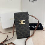 CELINE Mobile phone bag with leather strap Size: 10*2*19cm