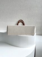 CELINE horizontal printed canvas and calfskin handbag white Size: 44*32*16cm - Image 6