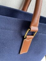 CELINE horizontal printed canvas and calfskin handbag Blue Size: 44*32*16cm - Image 8