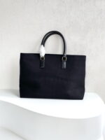 CELINE horizontal printed canvas and calfskin handbag Black Size: 44*32*16cm - Image 4