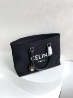 CELINE horizontal printed canvas and calfskin handbag Black Size: 44*32*16cm - Image 7