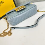 FENDI BAGUETTE Mini Chain Strap Light Blue Handbag Size: 4*18*11cm - Image 8