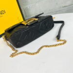 FENDI BAGUETTE Mini Chain Strap Black Handbag Size: 4*18*11cm - Image 3