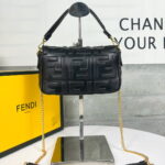 FENDI BAGUETTE Mini Chain Strap Black Handbag Size: 4*18*11cm - Image 6