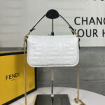 FENDI BAGUETTE Mini Chain Strap White Handbag Size: 4*18*11cm - Image 2