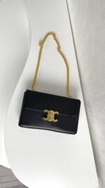 CELINE Arc de Triomphe Black with Chain 8067 size: 22 X 13.5 X 6cm - Image 4