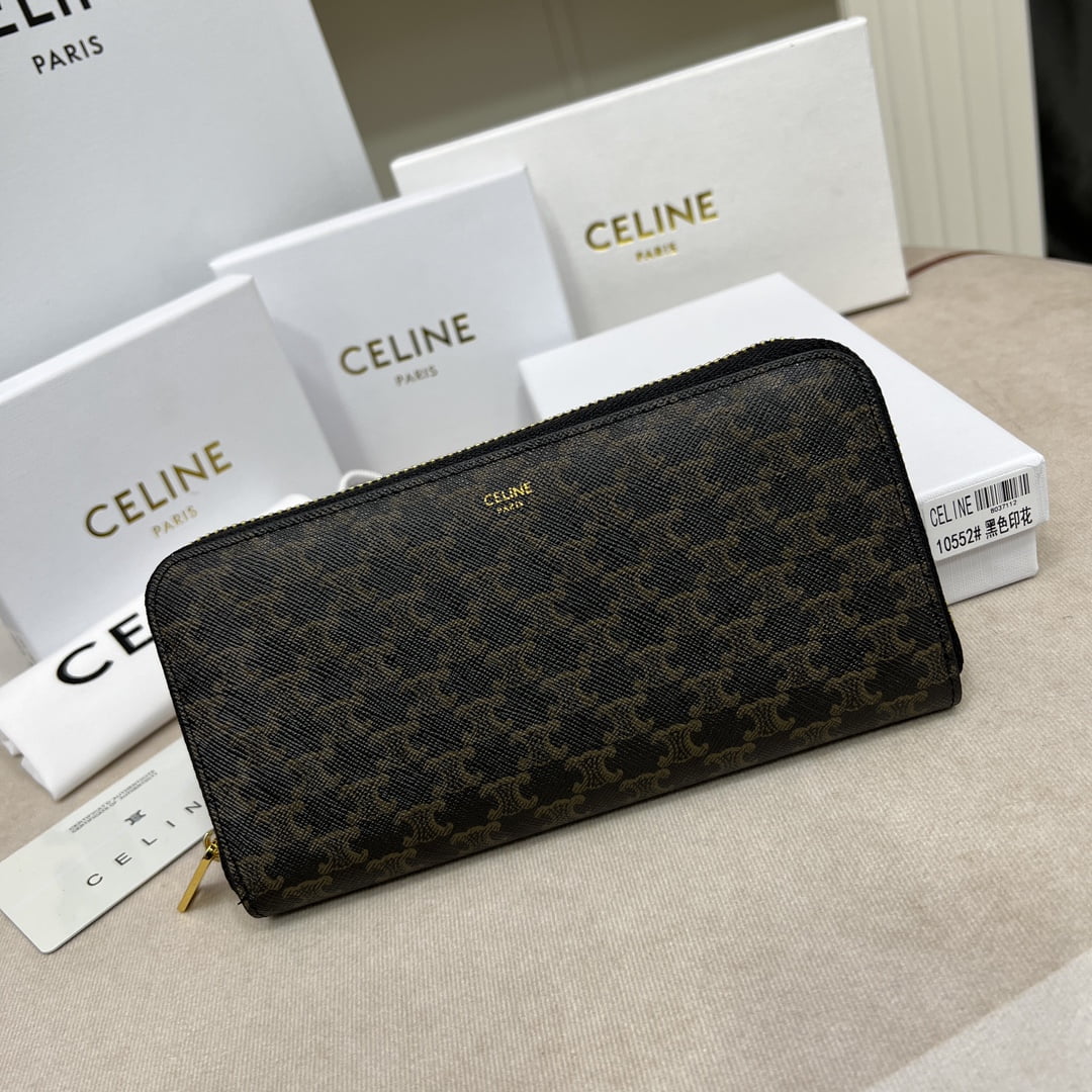 i1666508442_1007_0.jpg CELINE TRIOMPHE Presbyopia pattern printing Long Wallet Size:19 * 10cm - Image 1