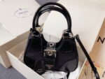Prada Nylon and leather splice Underarm bag black 1BA381 size: 22.5cm - Image 2