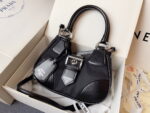 Prada Nylon and leather splice Underarm bag black 1BA381 size: 22.5cm - Image 4
