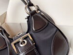 Prada Nylon and leather splice Underarm bag black 1BA381 size: 22.5cm - Image 6