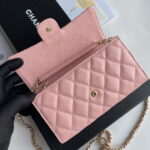 Chanel chain crossbody bag Cowhide with diamond lattice caviar Pink A50076 size: 18*10.5*3.5cm - Image 5