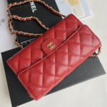 Chanel chain crossbody bag Cowhide with diamond lattice caviar Red A50076 size: 18*10.5*3.5cm - Image 2