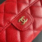 Chanel chain crossbody bag Cowhide with diamond lattice caviar Red A50076 size: 18*10.5*3.5cm - Image 4