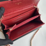 Chanel chain crossbody bag Cowhide with diamond lattice caviar Red A50076 size: 18*10.5*3.5cm - Image 5