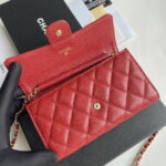 Chanel chain crossbody bag Cowhide with diamond lattice caviar Red A50076 size: 18*10.5*3.5cm - Image 7