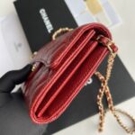Chanel chain crossbody bag Cowhide with diamond lattice caviar Red A50076 size: 18*10.5*3.5cm - Image 8