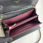 Chanel chain crossbody bag Cowhide with diamond lattice caviar gold hardware black A50076 size: 18*10.5*3.5cm - Image 5