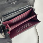 Chanel chain crossbody bag Cowhide with diamond lattice sliver hardware black A50076 size: 18*10.5*3.5cm - Image 4
