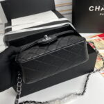 Chanel cf Square Fat 1115 sheepskin leather black size: 18*14*7cm - Image 8