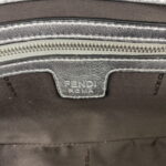 FENDI BAGUETTE Embossed design Sliver Handbag F0191 Size: 26x5x15cm - Image 8
