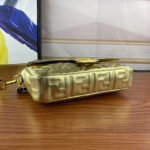 FENDI BAGUETTE Embossed design Gold Handbag F0191 Size: 26x5x15cm - Image 8