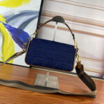 FENDI Baguette F embroidery Dark Blue shoulderbag F2029 Size: 26*5*15CM - Image 6