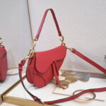 Dior saddle leather with Spaghetti straps red size: 25.5 *20 * 6.5cm - Image 5