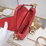 Dior saddle leather with Spaghetti straps red size: 25.5 *20 * 6.5cm - Image 7