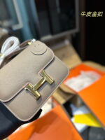 Hermès Constance Swift cowhide leather Gold hardware Grey size: 23*17cm/19*15cm - Image 6