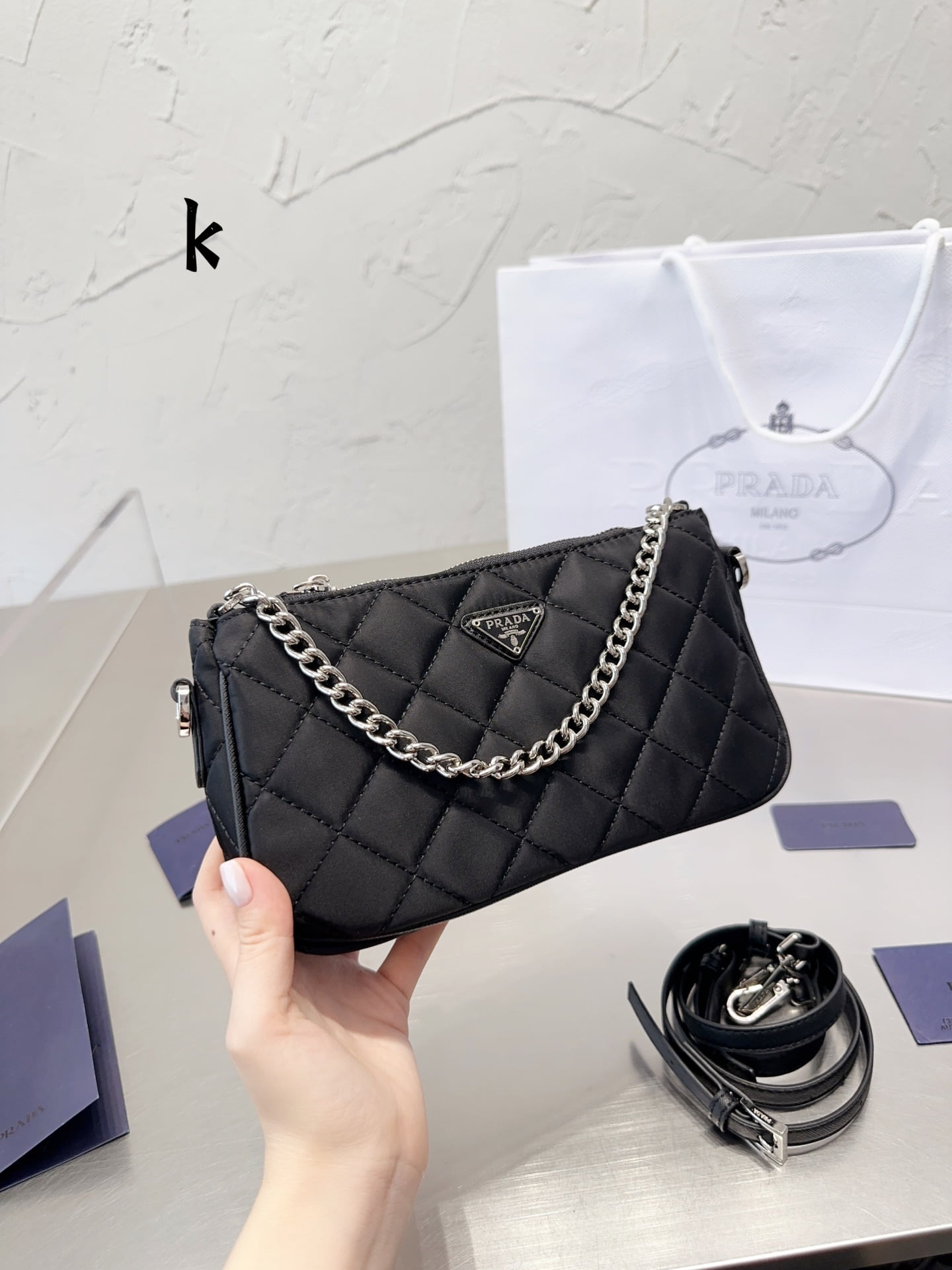 i1687879187_666_6.jpg Prada vintage nylon underarm bag size: 24*13cm - Image 1
