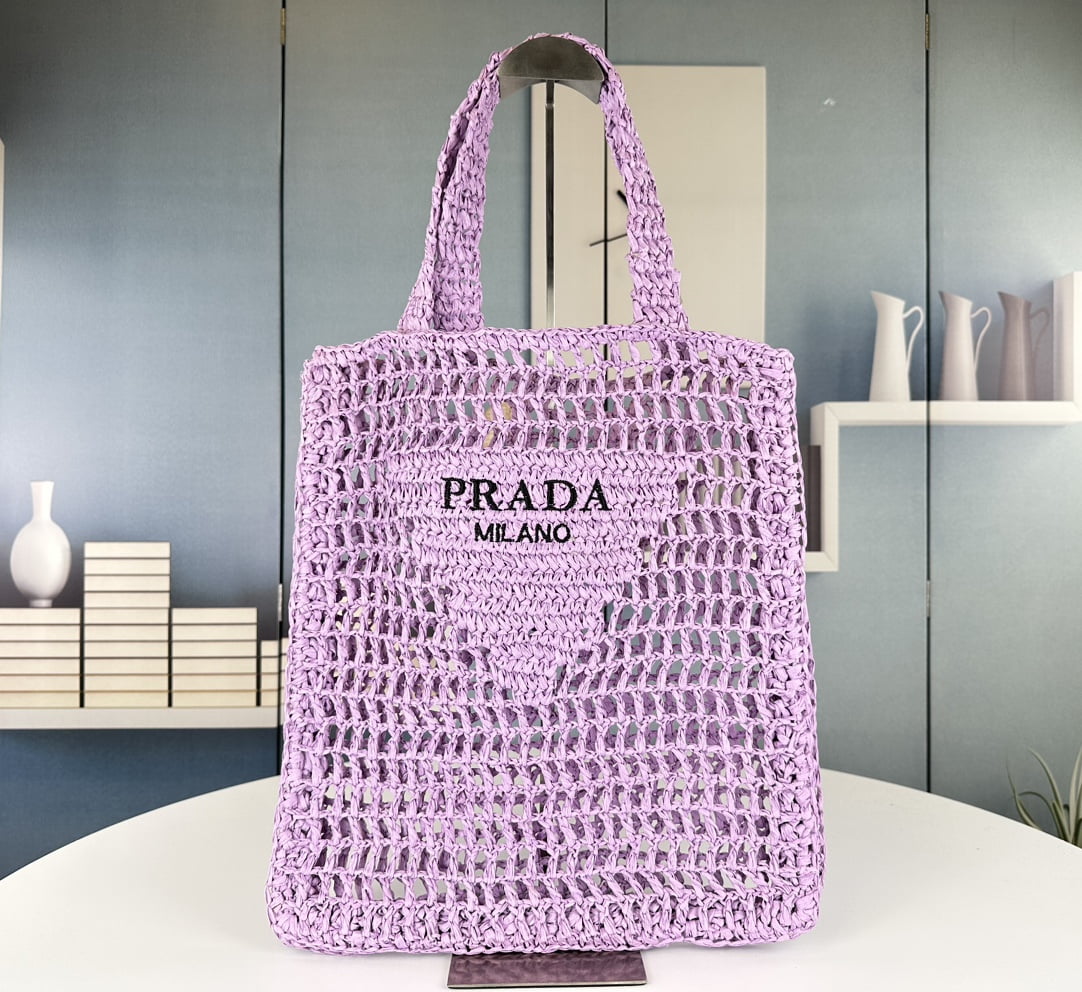 i1689775687_7893_0.jpg Prada Raffia fiber tote bag 7 colors 1BG393 size: 38*36*3cm - Image 1