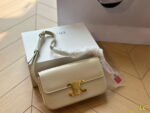 CELINE TRIOMPHE Crossbody bag Black/White/Brown/red  20cm - Image 2