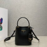 Prada Panier Plain cowhide Bucket bag black size: 15*16*9.5cm