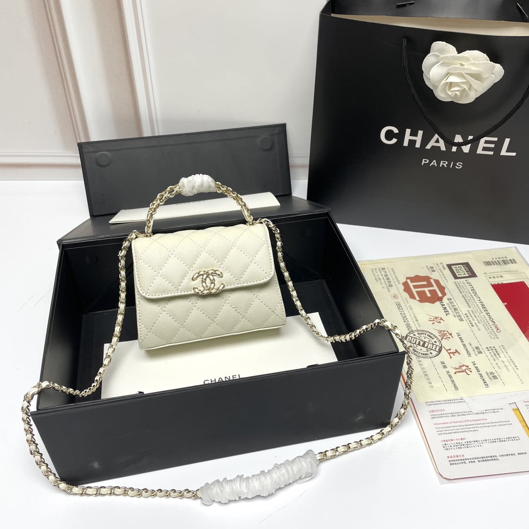 i1691838953_9881_0.jpg Chanel dark horse Kelly lychee colored cowhide long handle bag - Image 1