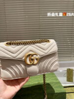 GUCCI / GG marmont cowhide cream white size: 26*14m - Image 3