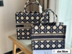 Dior Three-dimensional embroidery Book 23 tote shopping bags size: 26.5*21/36*28/41*35cm - Image 6