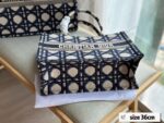 Dior Three-dimensional embroidery Book 23 tote shopping bags size: 26.5*21/36*28/41*35cm - Image 8